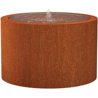 Adezz Wassertisch rund Corten-Stahl Rost braun/orange Wasserspiel mit Pumpe & LED verschiedene Größe 120x75 cm von ADEZZ