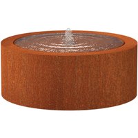 Adezz - Wassertisch rund Corten-Stahl Rost braun/orange Wasserspiel mit Pumpe & led verschiedene Größe 100x40 cm von ADEZZ