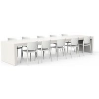 One To Sit 11-teilige Sitzgruppe Sera Base Aluminium weiß 400x100 cm von ADEZZ