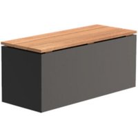 Sitzbank Sockel mit Sitz Aluminium RAL7021 grau Hartholz Gartenbank Sitzfläche 100x40x43 cm - Adezz von ADEZZ
