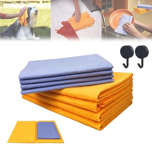 ADFUGE Miracle Shammy - Ultra-Absorbent Miracle Cleaning Shammy, Miracle Shammy Cloth,Premium Multi-Purpose Cleaning Shammy Towel,Multi-Purpose Reusable Non-Woven Shammy Cloth Cleaning Towels (8PCS) von ADFUGE