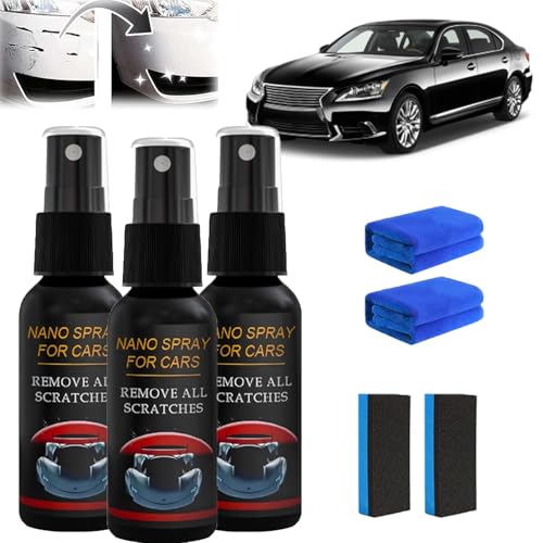 Nurafix - Nurafix Auto Spray Kratzer Entfernen, Nurafix Nano Auto-Kratzerentferner, Nurafix Nano Spray Auto Kratzer Reparatur,Nurafix Keramik Beschichtung Spray,Nurafix Kratzerreparatur (30ml * 3) von ADFUGE