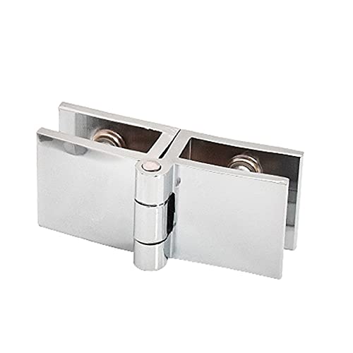 Edelstahl-Glas-Clips, Zinklegierungs-Klemme, DIY-Scharniere, 5–8 mm, beidseitiger Clip, 90, 180 Grad, Türscharnier für Vitrinen, Weinschränke, Stützverbinder, Hardware (Farbe: 0 Grad) (180 Grad) von ADFVGG