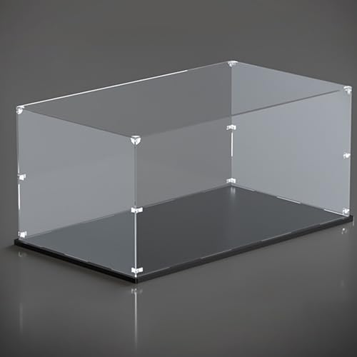 Klare Acryl-Vitrine, Acryl-Vitrine mit schwarzem Sockel, staubdichte Schutzvitrine (B30 cm (12 Zoll) x T10 cm (4 Zoll) x H10 cm (4 Zoll))(W15cm(6") xD10cm(4") xH10cm(4")) von ADFVGG