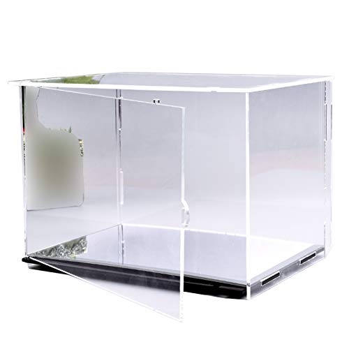 Klare Vitrine aus Acryl, Proof-Box mit offenem Türdesign, for Druckgussfiguren, Modell, Action, Baseball, Cupcake, Schmuckschutz, schwarze Basis (18 x 14 x 25 cm)(23x11x11CM) von ADFVGG