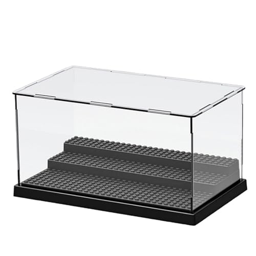 Klare Vitrine aus Acryl, abnehmbare Aufbewahrungsbox auf der Arbeitsplatte for Minifiguren (schwarz)(Black) von ADFVGG