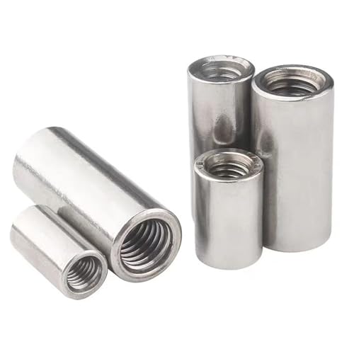 Lange runde Kupplungsmutter, runde Kupplungsmuttern, Innengewinde aus Edelstahl 304, mehrere Größen, 10er-Pack (M3 x 6 x 8)(M4*6 * 15) von ADFVGG