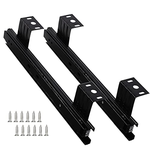 Schubladenführungen, 1 Paar Schubladen-Kugelführungen, Schubladengleiter mit 3 Falten, Vollauszug, Schrankmöbel-Hardwareschienen, Tastaturablageführungen/Schwarz/12 Zoll-H 60 mm(12In H35Mm) von ADFVGG