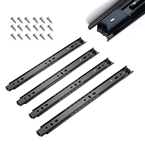 Schubladenführungen, Hochleistungs-Kugelperlenauszugsschiene, Schrankschubladenführungen, 4 Stück, 2 Falten Extenstelesguide-Schiene/Schwarz/250 Mm (10 Zoll)(300Mm(12Inch)) von ADFVGG