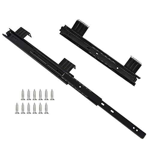 Schubladenführungen, Schubladenführungen, Ball Beaslides Mute, 2-teilige Führungsschiene, 240 mm/290 mm Tastaturablageführungen, dreiteilig, seitliche Montage/schwarz/10 Zoll-H60 mm(12Inch H60Mm) von ADFVGG