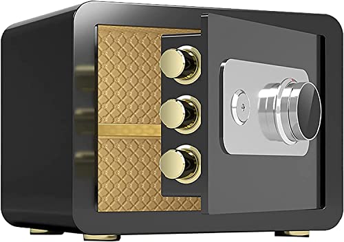 Tresor, sicherer und langlebiger, feuerfester, wasserdichter, Tresore Schließfächer, mechanischer Safe, kleiner Schließfach for den Haushalt, diebstahlsicherer Stahlspind zur Bargeldnutzung(Black) von ADFVGG