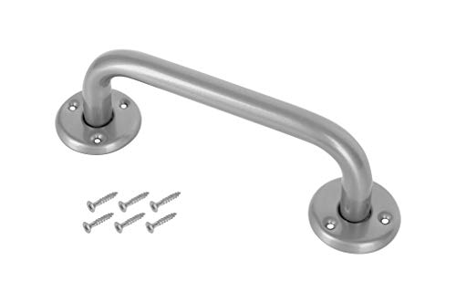 ADGO Antaba Halterung Badezimmer Handlauf 30 cm, Stange Anti-Rutsch-Stange für die Wandmontage Badezimmer Toilette Dusche Toilette Korridor, Metall Silber, 1 Stück von ADGO
