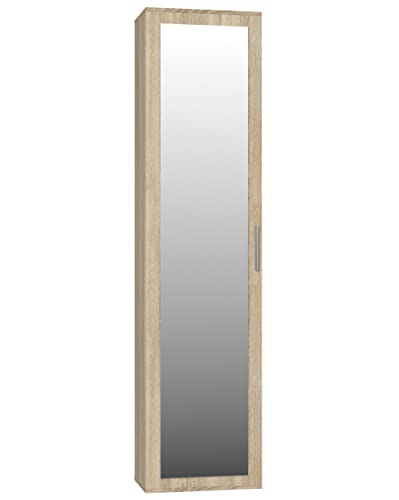 ADGO Duo Kleiderschrank mit Spiegel Sonoma Kompaktgarderobe für Eingangsbereich, Kleiderschrank 50 cm breit Tiefe:35cm Höhe:180cm Platz zum Aufhängen von Kleidung, 2 Regale, Kleiderbügel(2 Paketen) ADGO Duo Kleiderschrank mit Spiegel Sonoma Kompaktgarderobe für Eingangsbereich, Kleiderschrank 50 cm breit Tiefe:35cm Höhe:180cm Platz zum Aufhängen von Kleidung, 2 Regale, Kleiderbügel(2 Paketen) von ADGO