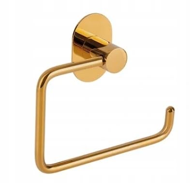 ADGO Eleganter und langlebiger Klorollenhalter 140 mmx120 mmx35 mm Toilettenpapierhalter für die Wandmontage auf Band Toilettenpapierhalter Kleben WC papierhalter Gold (Gold) von ADGO