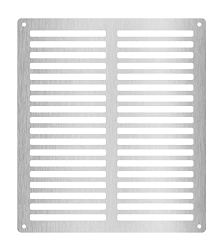 ADGO Gitter Tubond 3mm Aluminiumverbundplattengitter Silber gebürstet Witterungsbeständig Außen- oder Inneninstallation Außendimension: 20x25 Innenmaße: 16x21 von ADGO