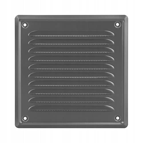 ADGO Lüftungsgitter Stahl 16,5x16,5 cm Lüftungsgitter mit Insektenschutz - Abluftgitter - Lüftungsabdeckung - Lüftungsgitter kamin - Belüftungsgitter - Wandgitter - 1 Stück light Graphite von ADGO