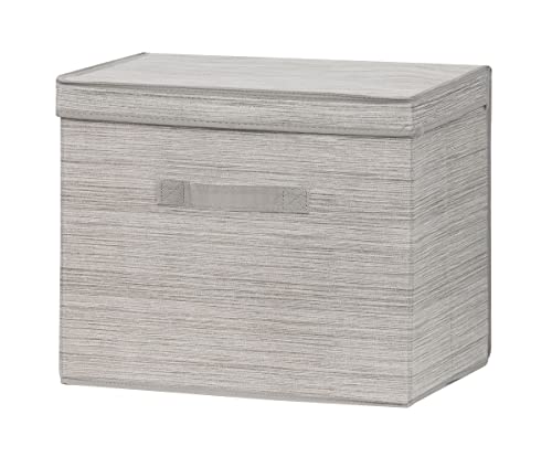 ADGO Miami Faltbox, Box mit Griff, Garderobenbox, Stoffbox, Softbox, Aufbewahrungsbox und Organisationsbox, Kleiderbox, Kleiderschrankbox, Material Vliesstoff, Beige (38x29x32,5 cm, Mit Deckel) von ADGO
