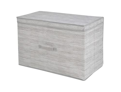 ADGO Miami Faltbox, Box mit Griff, Garderobenbox, Stoffbox, Softbox, Aufbewahrungsbox und Organisationsbox, Kleiderbox, Kleiderschrankbox, Material Vliesstoff, Beige (60x30x40 cm, Mit Deckel) von ADGO