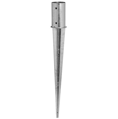 ADGO Pfostenträger Ø 80 x 750 mm Feuerverzinkt Einschlaghülse Pfostenträger Bodenhülse Einschlagbodenhülse Pfosten Anker Stahl Silber … von ADGO