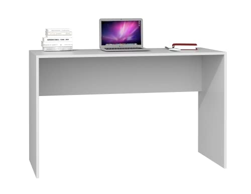 ADGO Plus Computertisch 120x50x76 cm, Bürotisch, Schreibtisch für Arbeit, Büro, Arbeitszimmer, Zimmer, Kinderzimmer, Klassisch, Schlichtes Design, Rechteckig, zum Lernen, für einen Studenten (Weiß) von ADGO