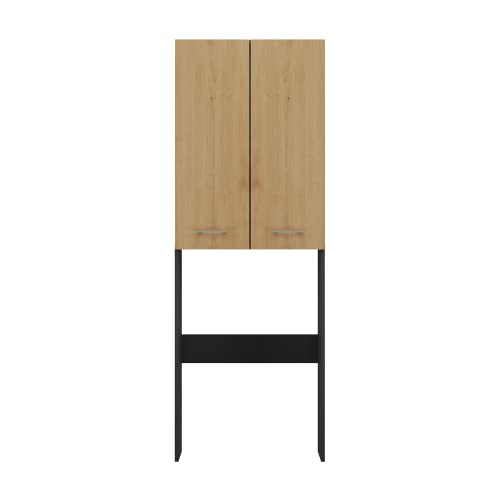 ADGO Pola DD Schrank für Waschmaschine Anthrazit/Artisan Regal über Waschmaschinen Waschraum möbel Washing Machine Shelf Badezimmer Waschmaschinenüberbau, 64x180x30 cm von ADGO