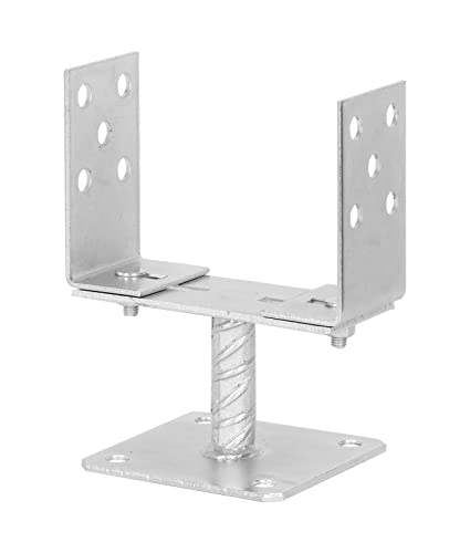 ADGO Verstellbarer Mastfuß mit Fuß, Anker 0-160, Verstellbare Breite, Schraubanker, Pfostenbefestigung, Verschraubung mit Beton, Ankerhalterung für Schraubstange, Stahl Verzinkt von ADGO