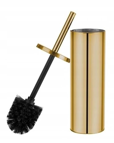ADGO WC-Bürste Set Toilettenbürsten Robuste Klobürste geschlossen in universeller Goldoptik Toilet Brush Breite: 97 mm Höhe: 380 mm Stahl, Kunststoff (Gold) von ADGO