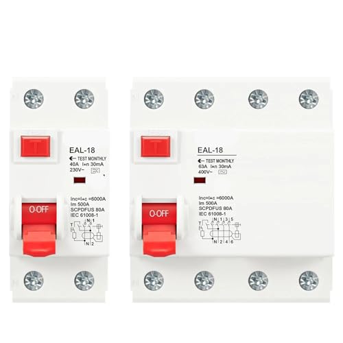 2P 4P 10/30/100/300mA Typ A FI-SCHUTZSCHALTER RCD ELCB Leistungsschalter Differentialschalter(100mA,4P 10A) von ADGVECNF