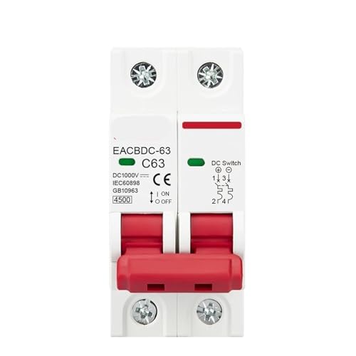2P DC 1000V MCB Solar Circuit Breaker Überlast Schutz Schalter 6A-63A DC1000V 1Pcs(10A) von ADGVECNF
