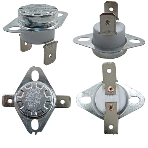 50 Stück Thermostat KSD302/KSD301 40-300C 16A250V 40C 60C80C 100C 120C 150C 200C 250C 300C 350 Grad NC-16A Flachfuß (290C) von ADGVECNF