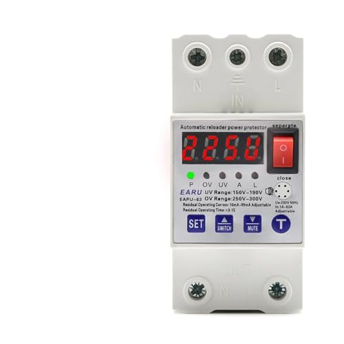 63A Automatischer Leistungsschalter Über- und Unterspannung Überstrom Leckageschutzrelais 1Pcs 63A Automatischer Leistungsschalter Über- und Unterspannung Überstrom Leckageschutzrelais 1Pcs von ADGVECNF