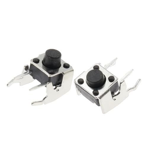6x6mm Momentary Tactile Tact Push Button 4-Pin Selbst-reset Schalter Rechtwinklig Mit Stent 6 * 6 * 4.3/4.5/5/6/7/7.5/8/9/10mm 20Pcs(6X6X9MM) von ADGVECNF