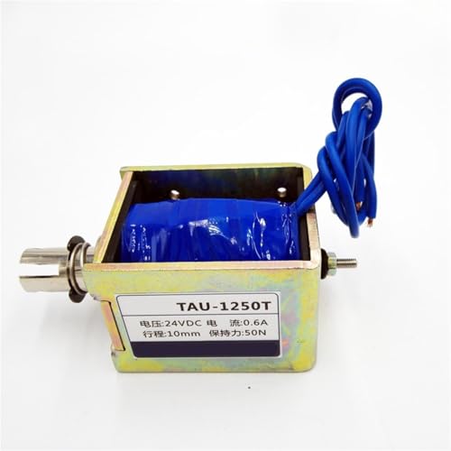 DC 12V 24V 50N Kraft Push-Pull-Typ Rahmen Elektromagnet TAU1250T Reise Entfernung 10mm Mit Einstellbare Mutter 1 stücke(DC24V) von ADGVECNF