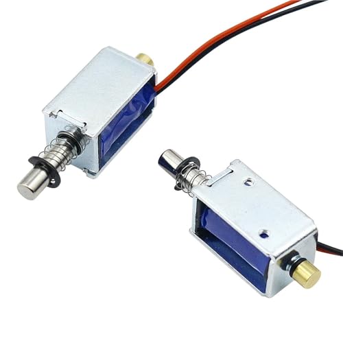 DC5v 12v Kleiner Push-Pull-Elektromagnet Hub 4mm Solenoid Elektroschloss Mini Elektromagnetisches Türschloss Elektroschloss 1Stk(DC12V) von ADGVECNF