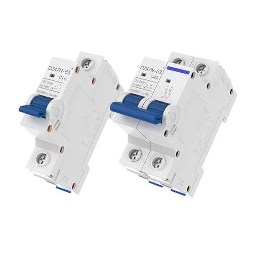 DZ47N 1P/2P 6A 10A 16A 20A 25A 32A 40A 50A 63A Leistungsschalter 120/240V MCB AC-Schalter 1St(2P 1pcs,6A) von ADGVECNF