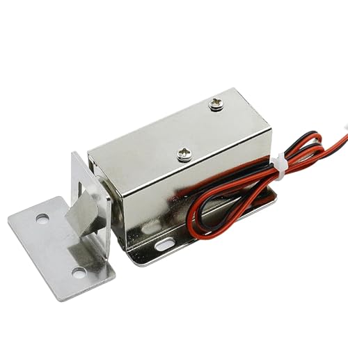 Kleines elektromagnetisches Riegelschloss DC12V 24V Schloss Türschloss Elektrisches Riegelschloss 1St(DC12V and buckle) von ADGVECNF