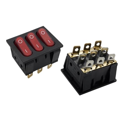 On-Off KCD3 9Pin Rot 15A 250V 20A 125V AC Licht Boot Auto Wippschalter KCD3-303 KCD3 Dreifach Lichtschalter Taste 1St von ADGVECNF