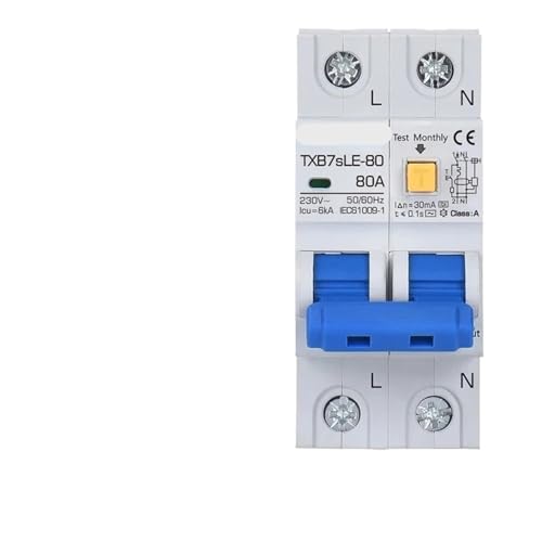 RCBO RCCB Typ A/AC Circuit Breaker MCB 220V 110V 10A 16A 20A 30mA 15mA Schutz 1Pcs(80A) von ADGVECNF
