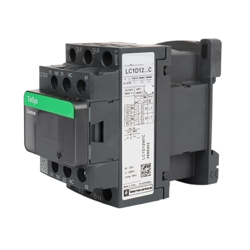 Schütz Dreipoliges AC-Schütz Schwarze Version LC1D B7C F7C Q7C M7C Modelle 24V-380V 1St(LC1D18,110V) von ADGVECNF