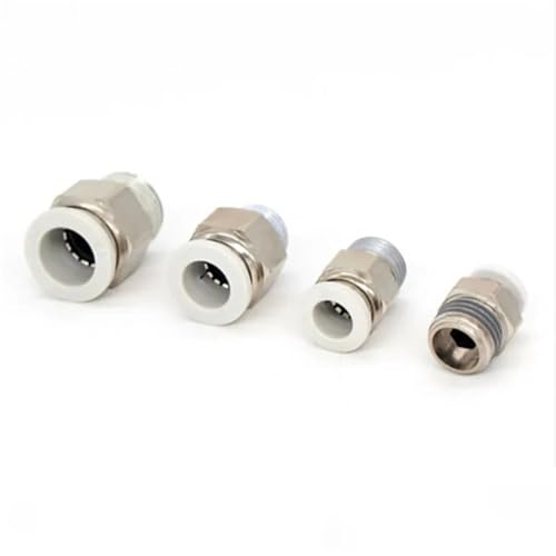 Weiß BSPT PC4-01 PC6-01 PC8-01 Pneumatische Anschlüsse Männlich Gerade One-touch Armaturen 10Pcs(PC6-01 white) von ADGVECNF