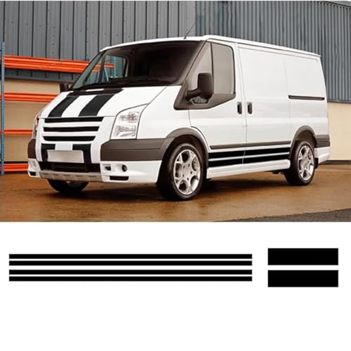 ADHD Autoaufkleber für Ford Transit MK6 MK7, Wasserfest Einfach Installieren Decals Hitzebeständig Reißfest Personalisierte Aufkleber,B2/L2 MWB Glossy Black von ADHD