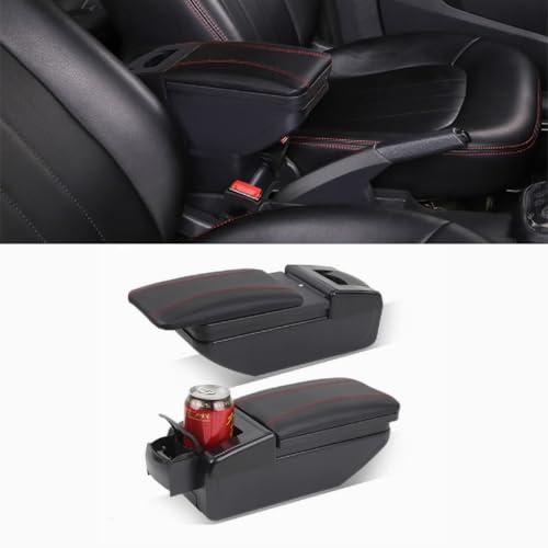 Auto Armlehnen Kompatibel für Hyundai Verna 2010-2016, Kratzfest Car Armlehne Box Mittelarmlehne Aufbewahrungsbox Autositze Zubehör, E/Ordinary Single-Layer Model - Black and red line Auto Armlehnen Kompatibel für Hyundai Verna 2010-2016, Kratzfest Car Armlehne Box Mittelarmlehne Aufbewahrungsbox Autositze Zubehör, E/Ordinary Single-Layer Model - Black and red line von ADHD