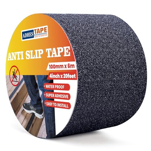 ADHES Antirutsch Klebeband Anti Rutsch rutschfest Sicherheit Klebeband Stufen Band Grip Tape für Treppen Bodenbelag,100mm x 6m,Wasserdicht,Hohe Traktion von ADHES TAPE PURSUIT OF PERFECTION