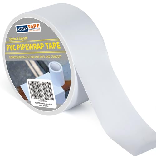 ADHES Isolierband, Dichtband klebeband rohrisolierung,PVC Rohr Schutzband，Wasserdichtes Korrosionsschutz Rohr SchutzhüLle WickelbäNder, 50 MM X 33 M, Weiß von ADHES TAPE PURSUIT OF PERFECTION