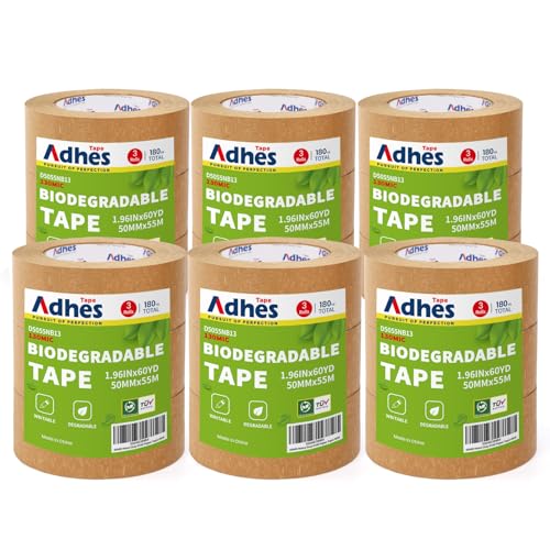 ADHES Kraftpapier Verpackungsband Paketklebeband Papier Kraft Packband,Eco Umweltfreundlich,Recycelbar,Braun,50mm x 55m,18Rolle von ADHES TAPE PURSUIT OF PERFECTION