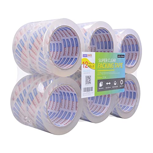 ADHES Super Klar Paketbänder Paket Klebeband Verpackungsklebeband Transparent Packband 48mm x 55m,2,7 mil Dicke，12rolle von ADHES TAPE PURSUIT OF PERFECTION