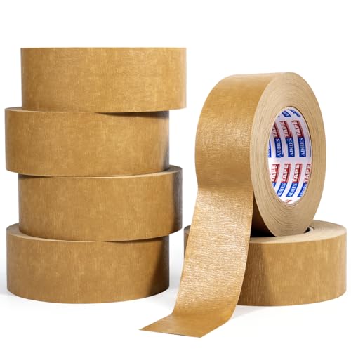 ADHES Umweltschonendes Paketband Papier, 7,5 mil, 50mm x 50m x 6 Rollen, Biologisch abbaubares Paketklebeband Papier Beschreibbar & Unbeschichtet Biodegradable zum Versenden, Umziehen, Versiegeln von ADHES TAPE PURSUIT OF PERFECTION