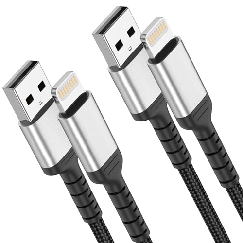 ADILIFT USB A auf Lightning Kabel 1m 2Stück, [MFi Zertifiziert] USB iPhone Ladekabel Schnellladekabel 3A Geflochtene Datenkabel für Apple iPhone 14 13 12 11 Pro Max Xs Xr X 8 7 6 Plus SE iPad Air/Mini von ADILIFT