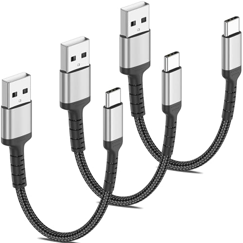 USB auf USB C Kabel Kurz 3Stück, 20CM Geflochten USB C datenkabel 3A Schnellladekabel Type C für iPhone 16/15 Pro Max, Samsung S25/S24, MacBook Pro/Air, Huawei P80, Pixel von ADILIFT