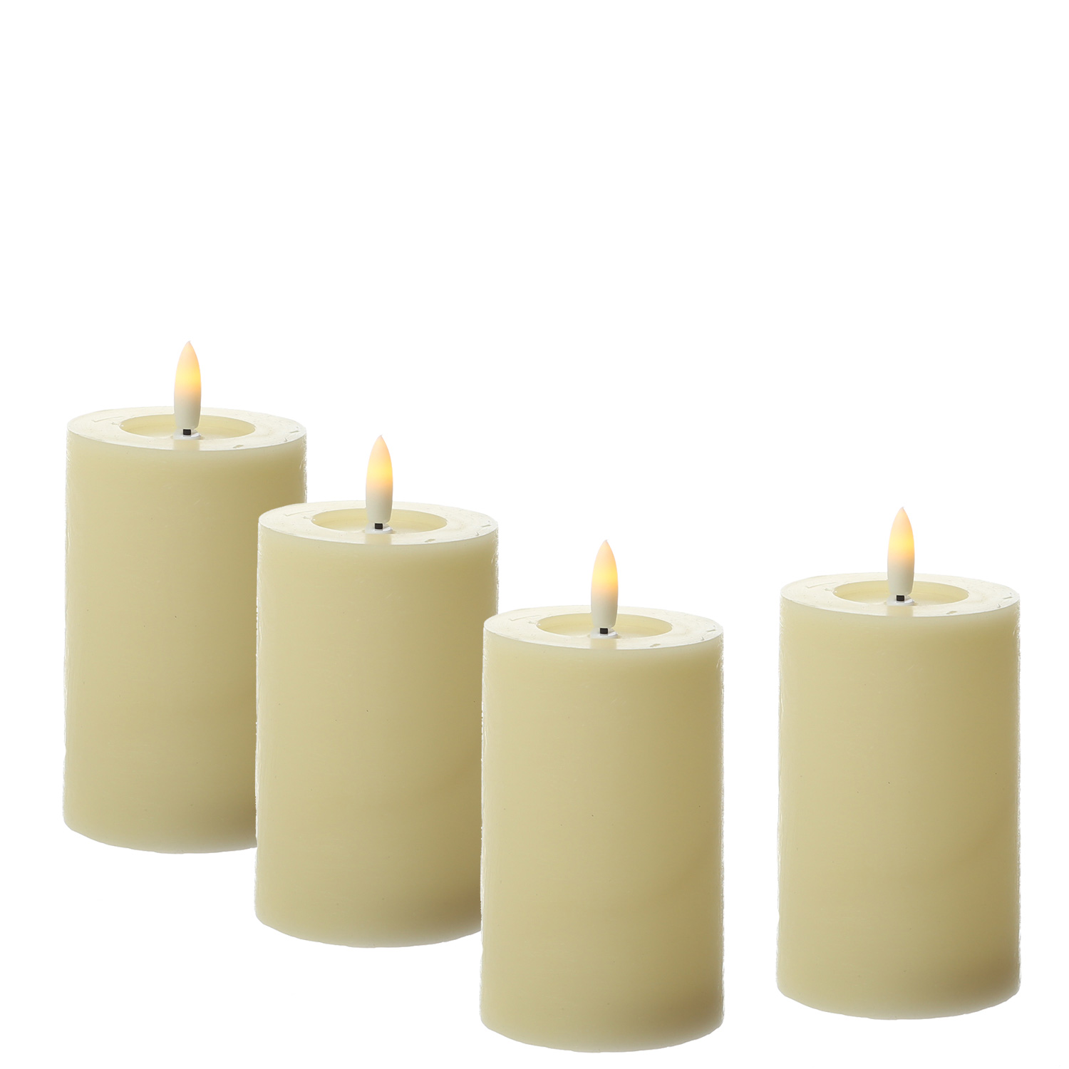 LED Kerzenset LINA - Rustik-Optik - Echtwachs - H: 11cm - D: 7cm - Timer - creme - 4er Set LED Kerzenset LINA - Rustik-Optik - Echtwachs - H: 11cm - D: 7cm - Timer - creme - 4er Set von ADILINA